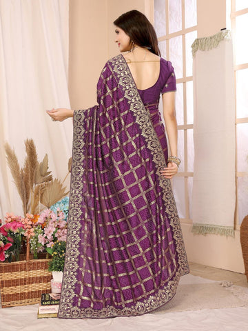 Ethnic Motifs Zari Woven Design Banarasi Saree